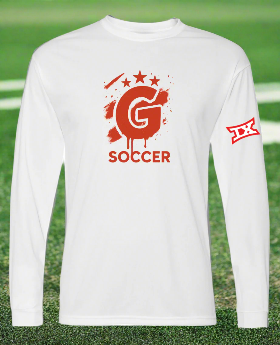 Goshen Soccer Rue Rouge Performance Long Sleeve T-Shirt w/ Section IX emblem